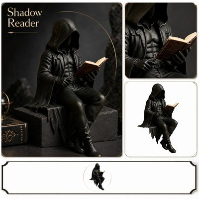 Resin Cloaked Scholar Figurine Reading Book Decorative Statue for Living Room Study Office Shelf Display Artistic Craft Sculpture