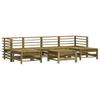 7 Piece Garden Lounge Set with Cushions Pressure Treated Pine Wood