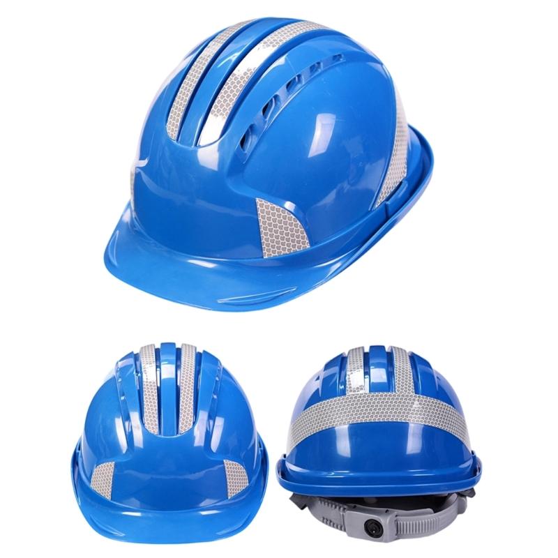 Reflective Safety Hard Hat With Adjustable Strap For Construction Workers And Night Cyclists Practical ABS Plastic