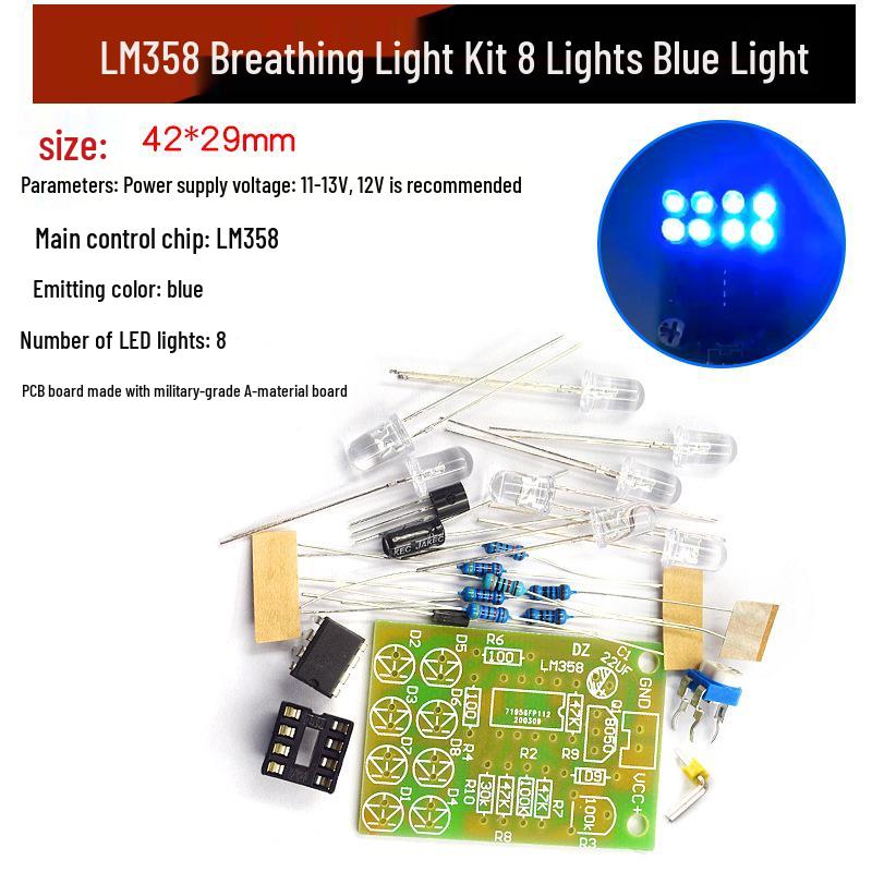LM358 DIY Blue Breathing Light Module Kit