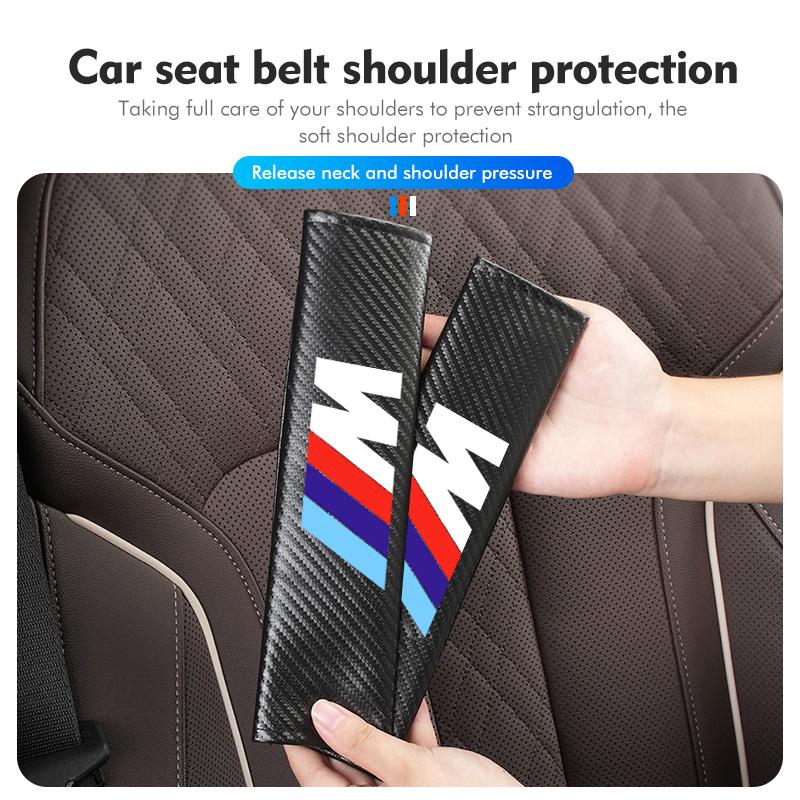 Carbon Car Seat Belt Cover Shoulder Protector Accessories For BMW M 1 3 4 5 6 7 Series X1 X3 X4 X5 G20 G38 F48 E36 E39