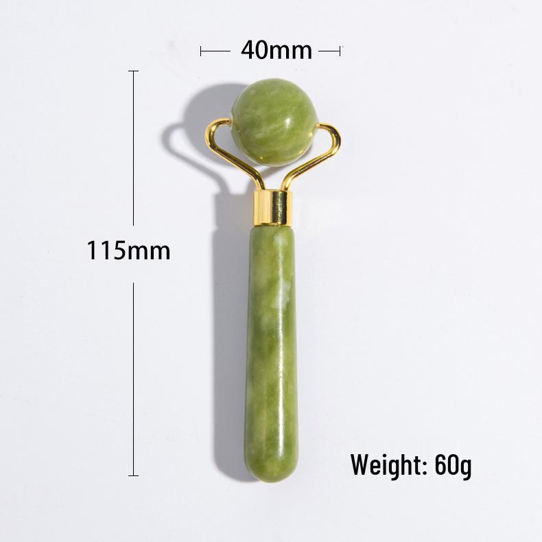 Grüner Xiu Jade Roller & Gua Sha Set - Laser graviert, Universeller Meridian-Massager für den Gebrauch im Schönheitssalon