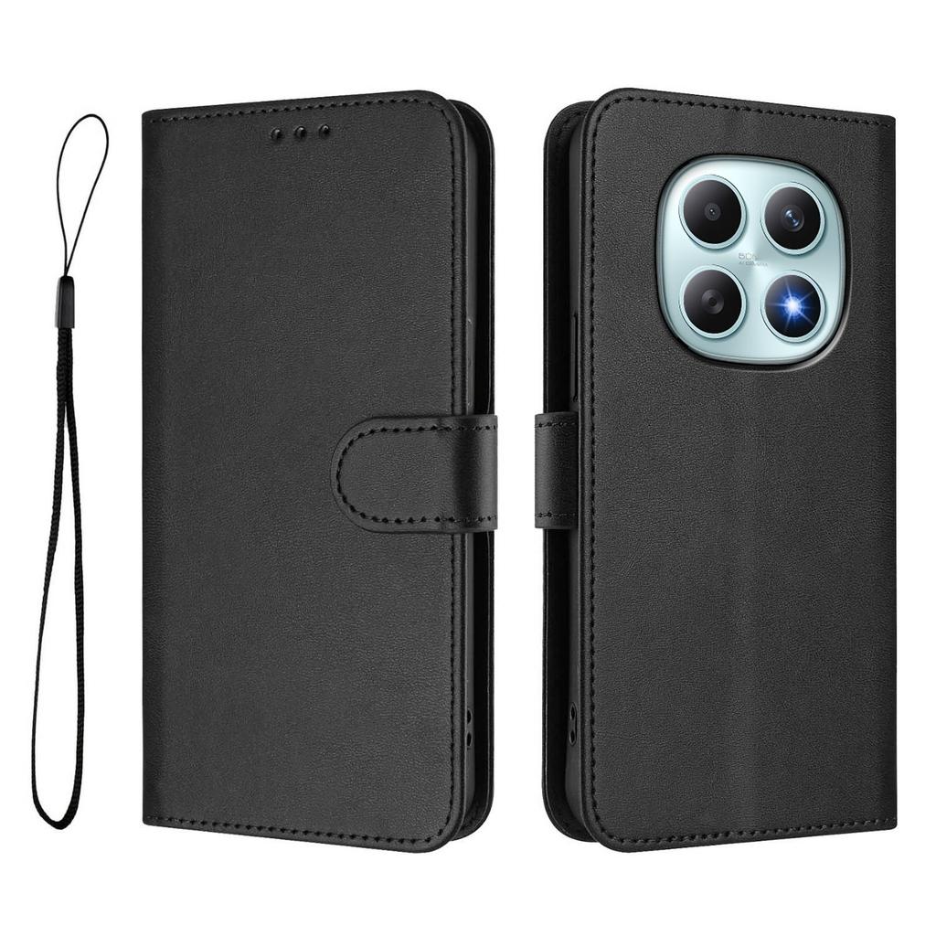 For Xiaomi Poco M8 5G/Redmi Note 15 5G (Global) Wallet Case RFID Blocking Calf Texture Leather Stand Phone Cover with Strap