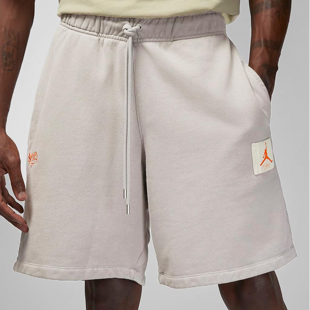 Jordan X Shelflife Collaborative Pure Logo Patch Drawstring Straight Shorts Men Bottoms Grey DV7005-016