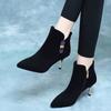 Fashion Autumn Winter Black Warm Booties Pointed Toe Heeled Ankle Boots for Women Comfortable and Elegant Woman Short Shoes On Promotion