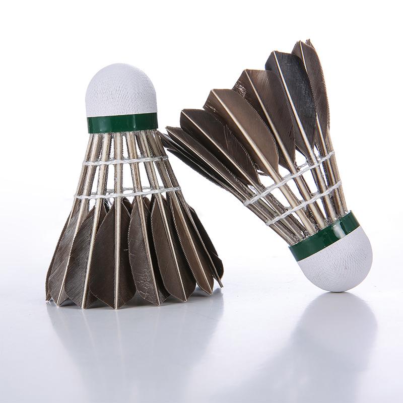 Authentic Armst Black Goose Feather Badminton Shuttles - Durable 12-Pack for Stable Flight in Competition Training (806#)