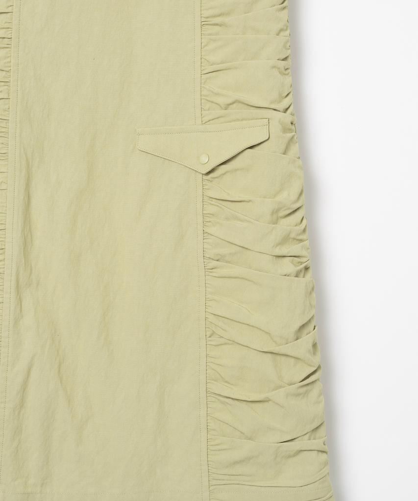 Milo Woman Shirred Zip-Up Mini Dress [Pale Yellow]