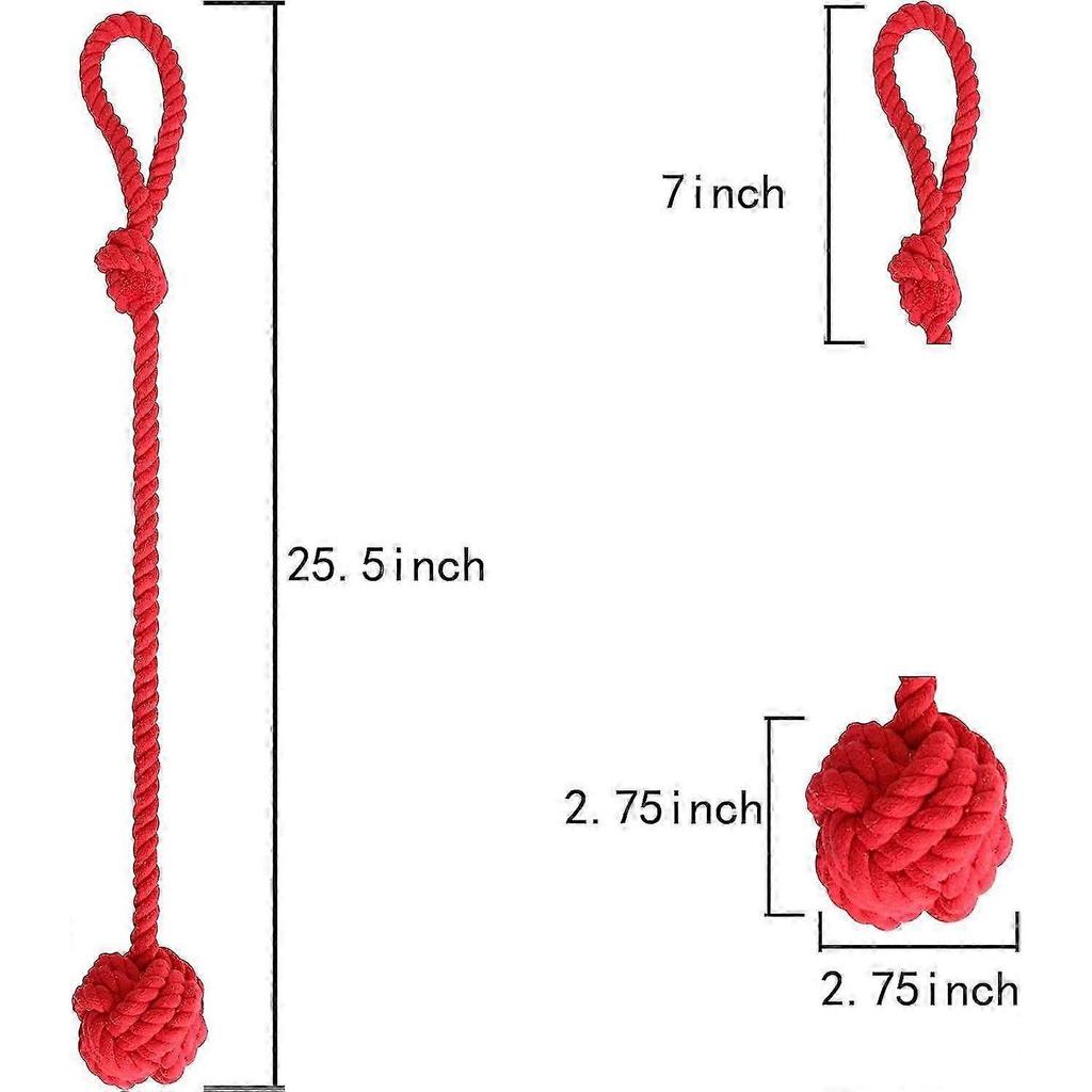 Dww-Set of 2 (red) Curtain Tiebacks with Large Woven Cotton Ball, Handwoven for Outdoor Use