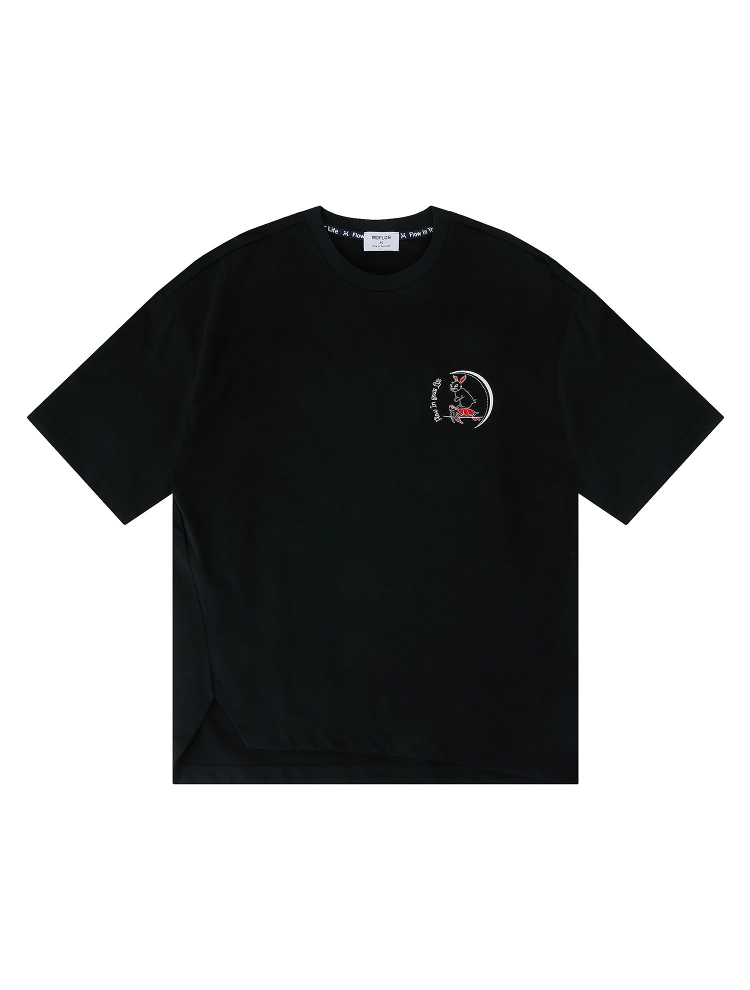 Черная футболка Mofros с кроликом и черепахой на серфе Black/S