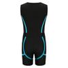 Boys Shiny Contrast Leotard Sleeveless Press Button Crotch Shorts Gymnastics Outfit