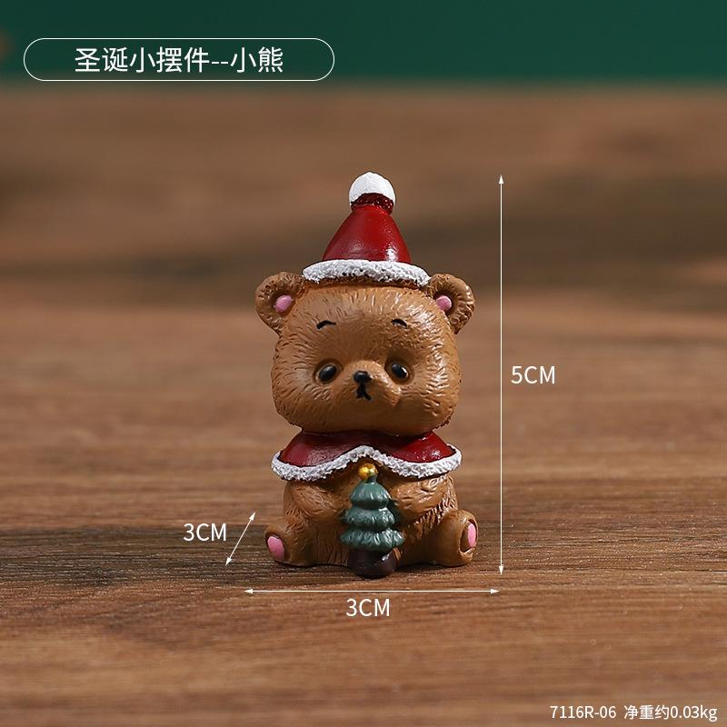 Christmas Mini Resin Figurines Christmas Decorations Ornament Desktop Cute Santa Clause Snowman Elk Ornament Navidad Xmas Decor