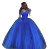 Cinderella Evening Dress 1011 New Blue Dress Ball Shoulder Fluffy Tulle Party Dress