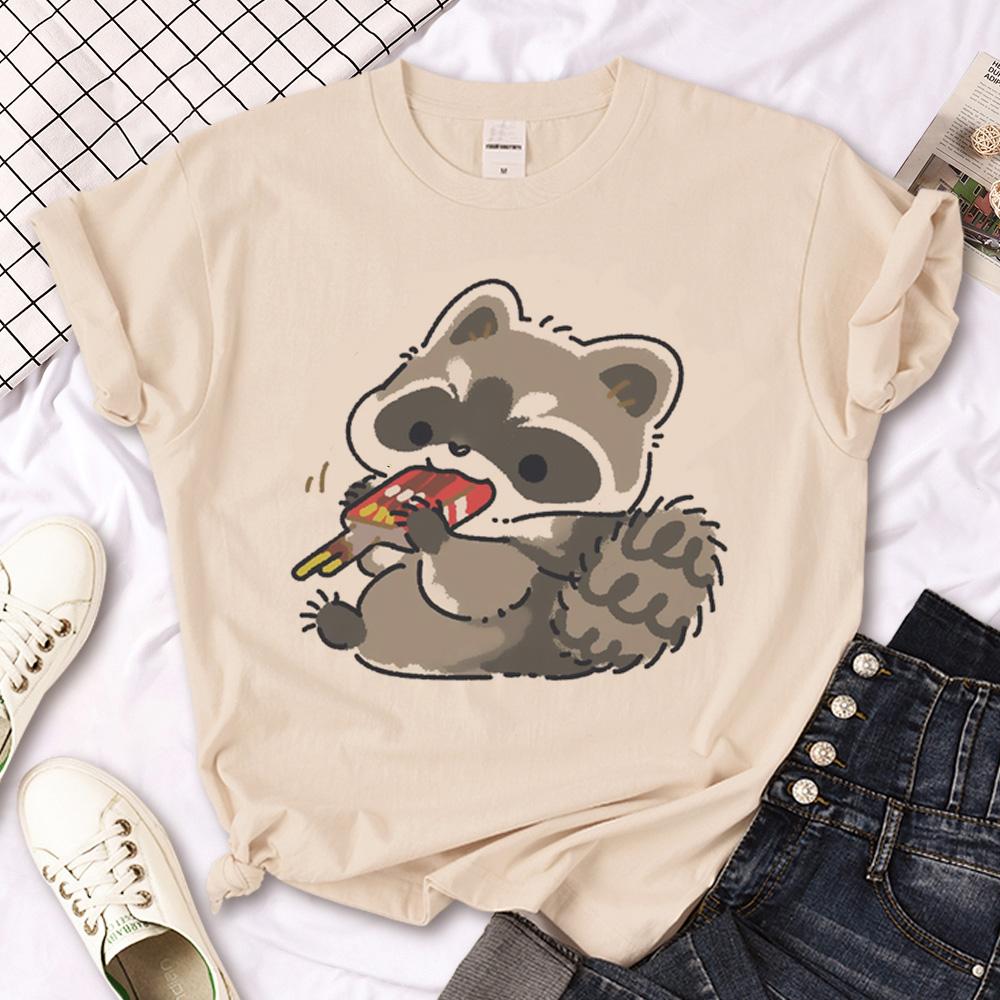 Raccoon Womens Tshirt Harajuku Styletop Womens Streetwear Designer Clothing With A Raccoon Design Graphic T Shirts Y2k
