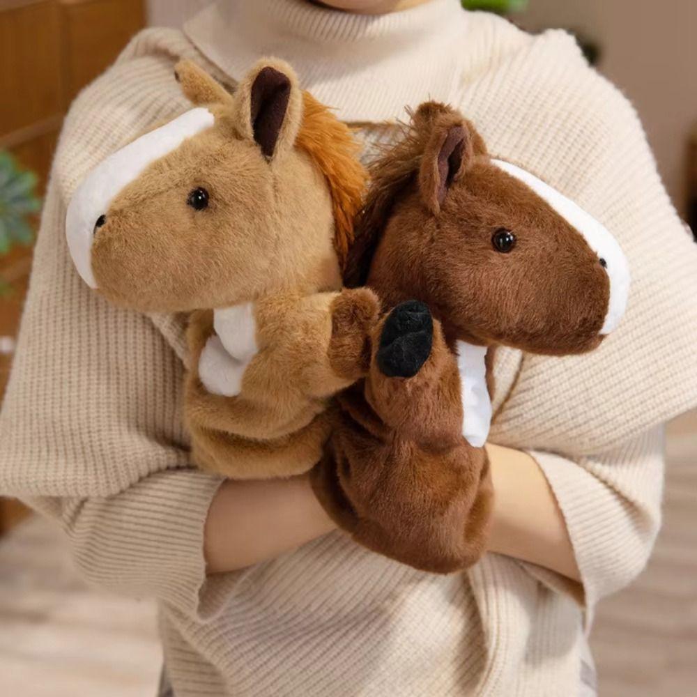 Storytelling Animal Horse Hand Puppet Soft Stuffed Plush Horse Toys  Story Time