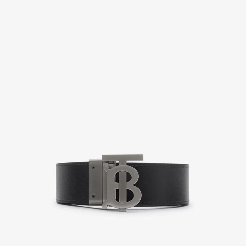 Burberry Men's Reversible Check TB Buckle Belt