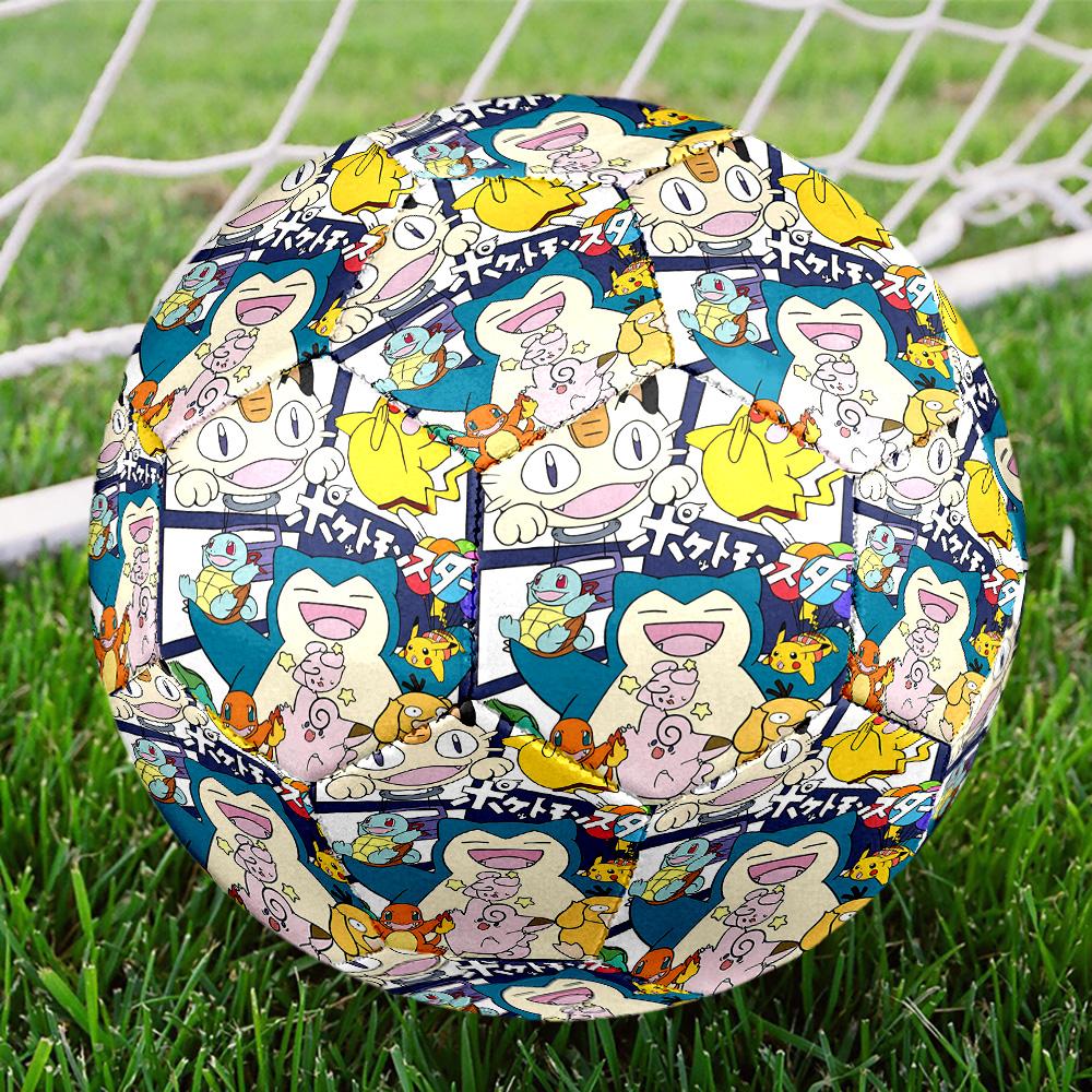 Pokemon Print Size 5 Soccer Ball, Standard Match Football for Sports Game and Team Practice, Ideal Gift for Soccer Fans