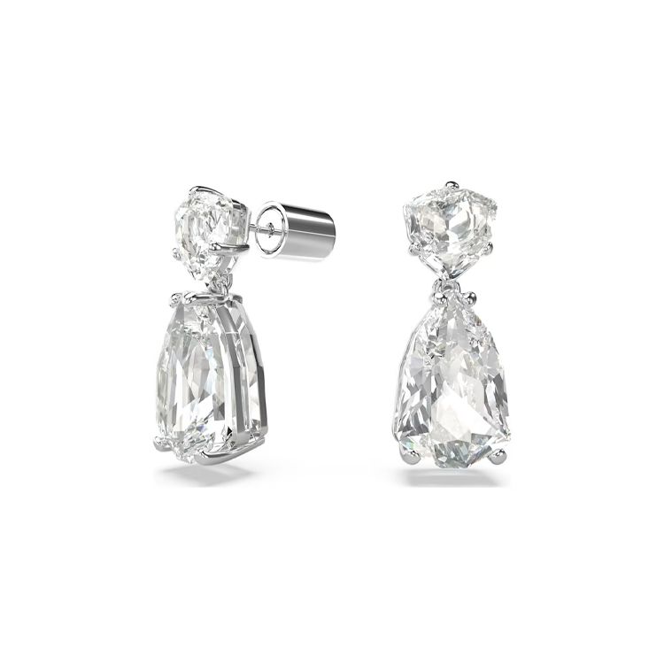 Swarovski Mesmera Series Drop-Shaped Rhodium-Plated Earrings Women Earrings Silver 5661683