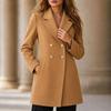 Cappotto da donna in lana doppiopetto di media lunghezza per uso formale e casual