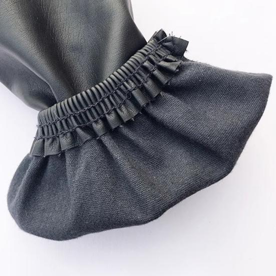 1 Pair Waterproof Arm Sleeves Oil-Proof Imitation Leather Arm Sleeves with Elastic Cuffs Long Protective Covers for Kitchen Labor Industrial Work