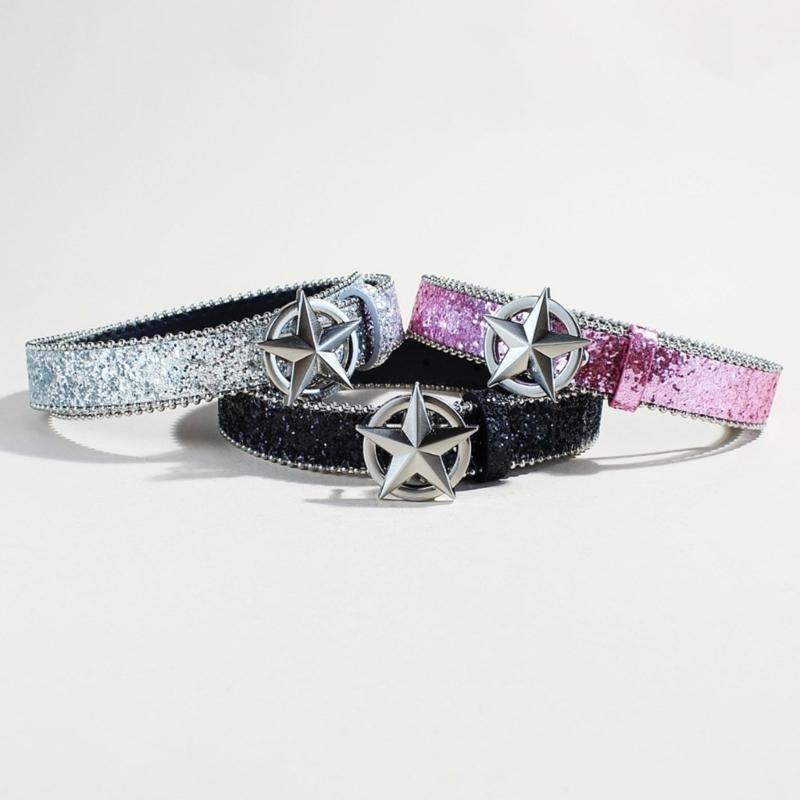 Heavy Duty Waist Belts for Jeans Pants Heavy Glitter Buckle Belt Bandsman