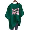 Trendy Women's Pink Round Neck Mid-Length Oversized Short Sleeve T-Shirt