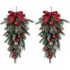 Christmas Flocking Wreath Floor Hanging Staircase Wreath Decoration Pendant Christmas Interior Nordic Home Scene Arrangement