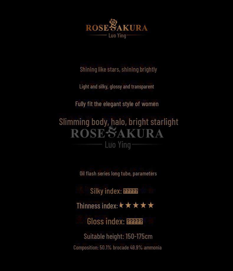 Luoying 7248 Ultra-Thin Shiny Black Jacquard Stockings with Silicone Grip