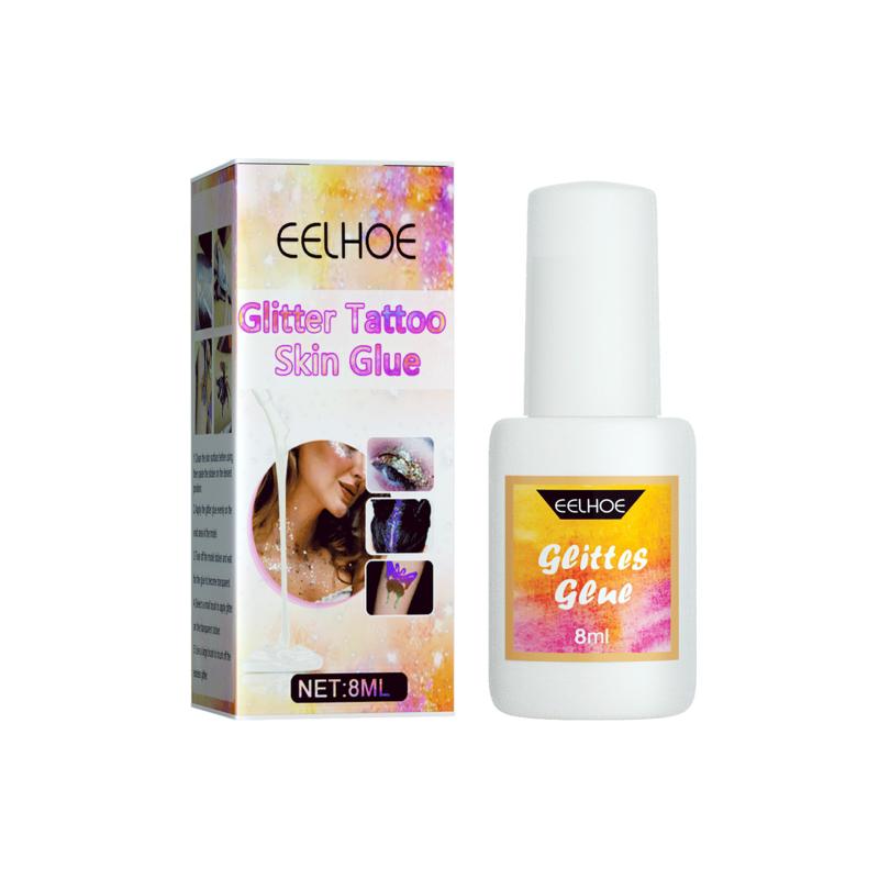 EELHOE 8ML Face Glitter Tattoo Skin Glue Body Glitter Gel Set Temporary Adhesive DIY for Cosplay Party