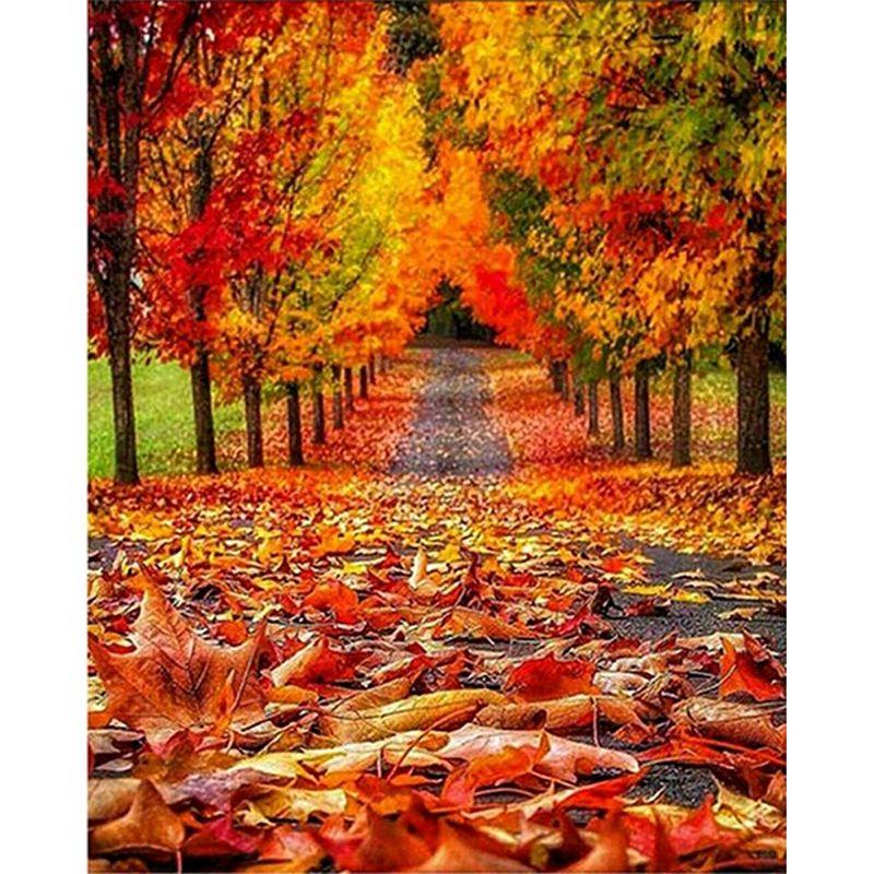 Full Round Diamond Painting Tree Landscape For Adult Kids Embroidery Autumn Scenery Home Decoration Diamond Art Gift