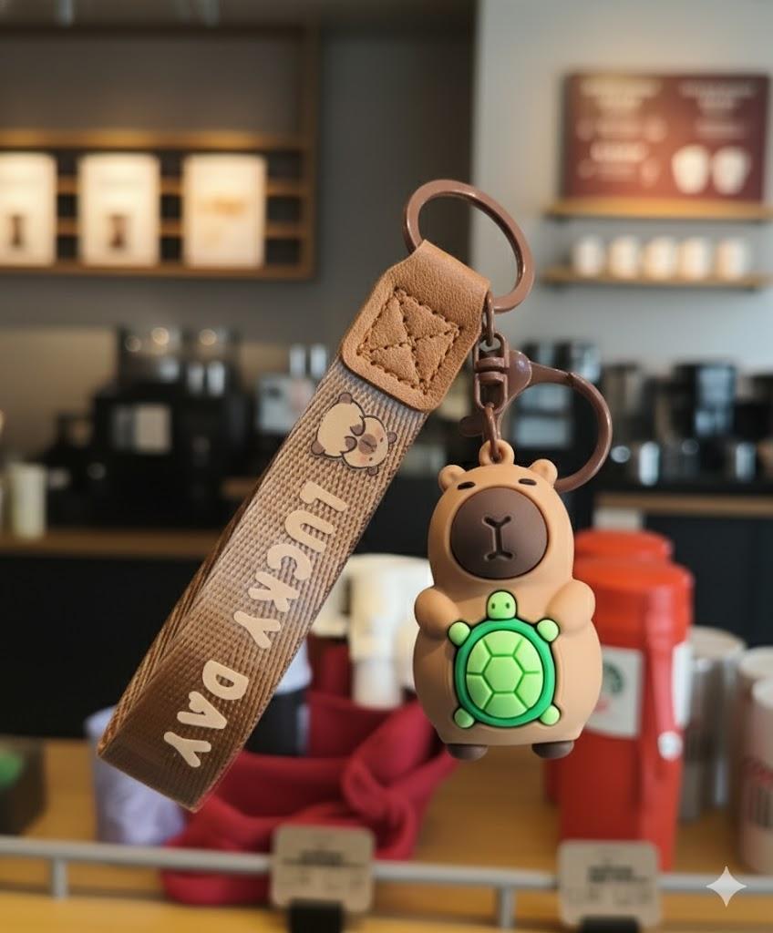 

Капібара брелок capybara на ключі, на сумку фігурка іграшка антистрес підвіска 5,5 см 5.5 коричневий