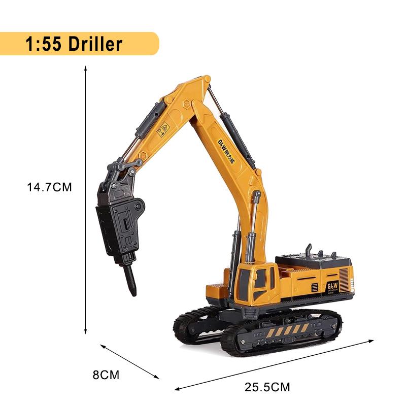 Zabawki pojazdy budowlane dla chłopców Stop+Plastik Model Ciągnika Koparki Spycharki Dźwigu Ciężarówki Odlewany Model Kolekcja Dziecięca Prezenty