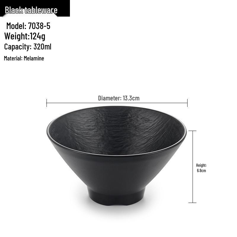 Japanese Style Melamine Rice Bowl with Lid, Imitation Porcelain, Ideal for Soup, Noodles, or Rice Dishes