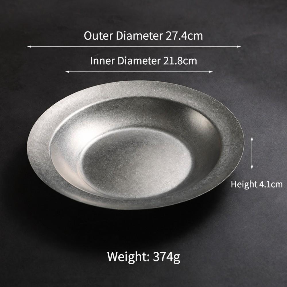 Stackable Vintage Tableware Frosted Dish Dessert Plate Set New Metal Dinner Plate Home Kitchen