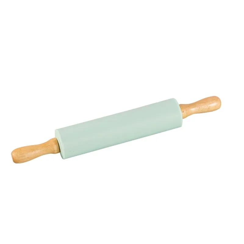 Wooden Handle Silicone Rolling Pin Non-stick Fondant Pastry Dough Roller Kitchen Biscuit Cupcake Pasta Baking Tools
