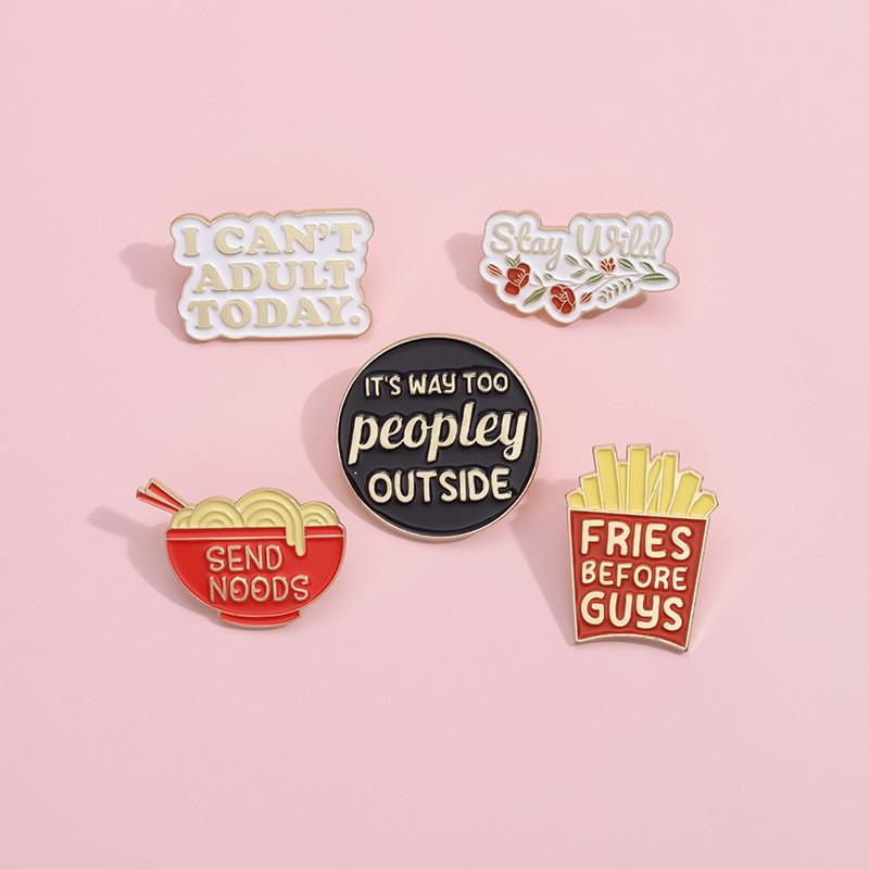 Trendy Cartoon Letter Brooches With Unique Geometric Designs Ideal For Lovers Fashion