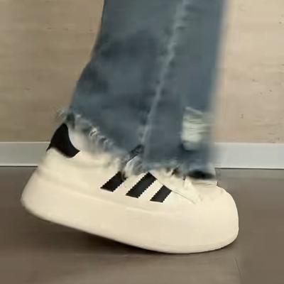 Shell Shoes Platform Black and White Panda New Big Head Shoes Ins Casual Board Shoes