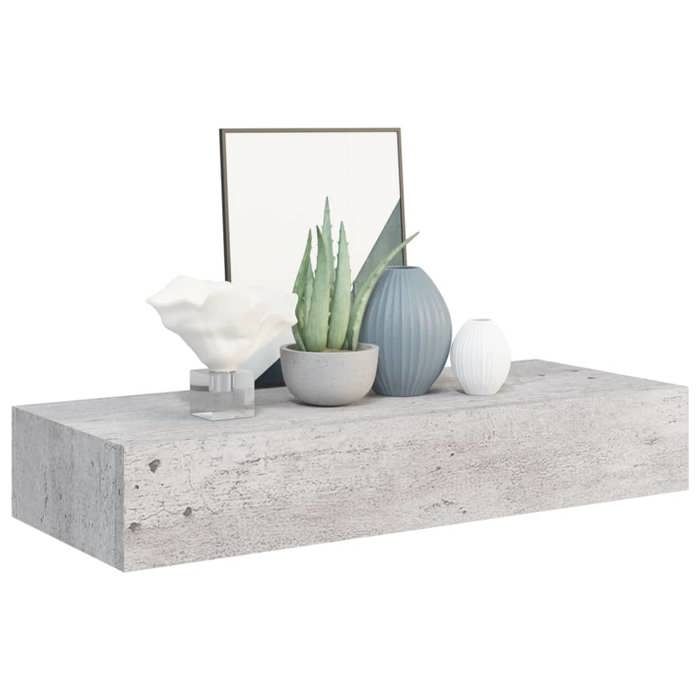 VidaXL Étagères à tiroir murales 2 pcs Gris béton 60x23,5x10 cm MDF