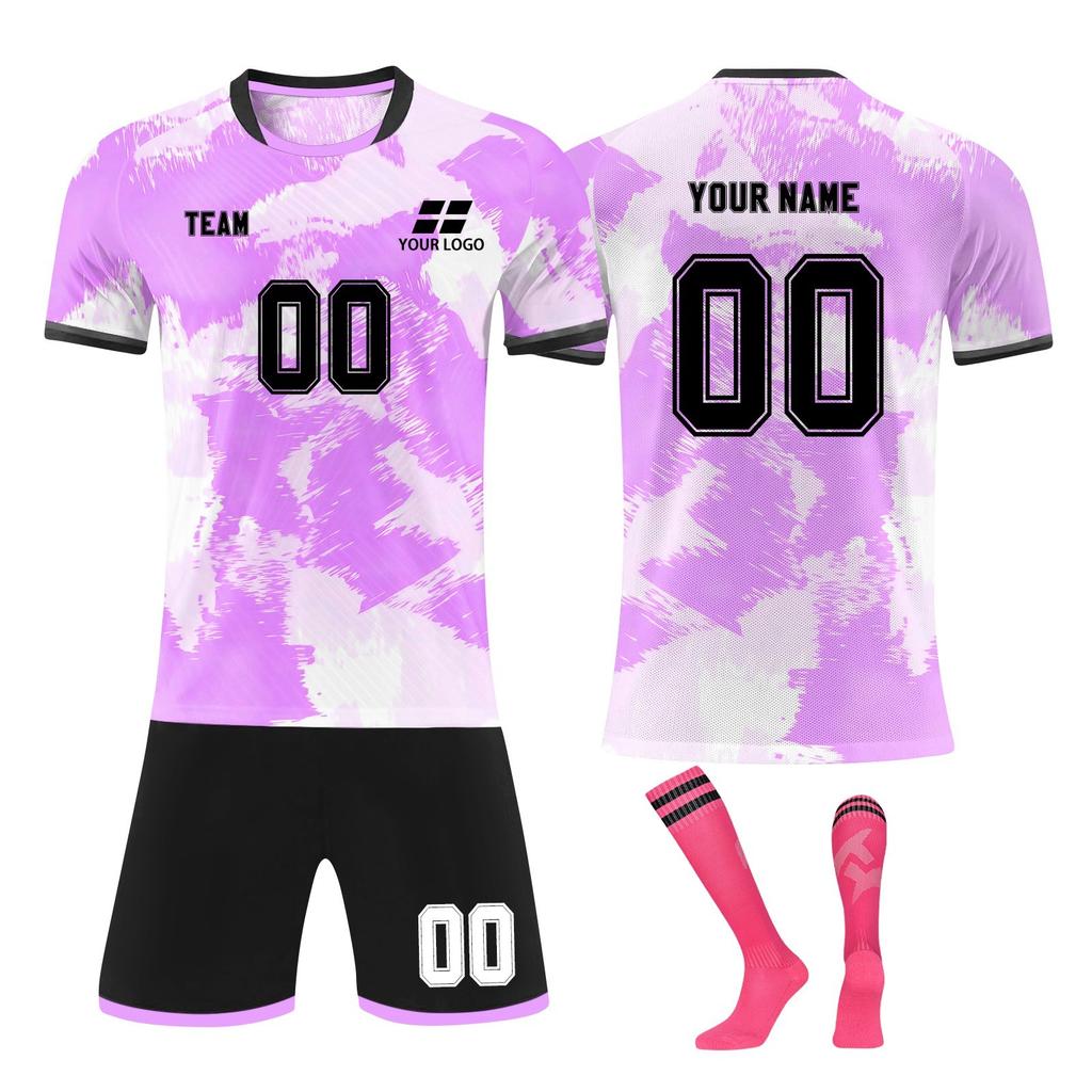 Personalisierte T-Shirts Set Herren Mädchen Mit Nummer Benutzerdefinierte Fußballtrikots Für Jungen Trainingsanzug