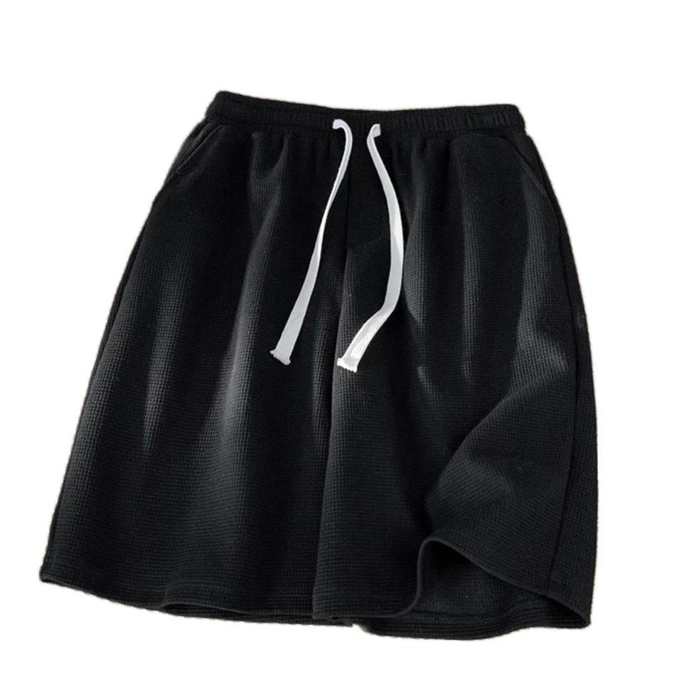 Japanese Style Casual Mid-Length Waffle Shorts for Men & Women - Trendy Summer Sportswear