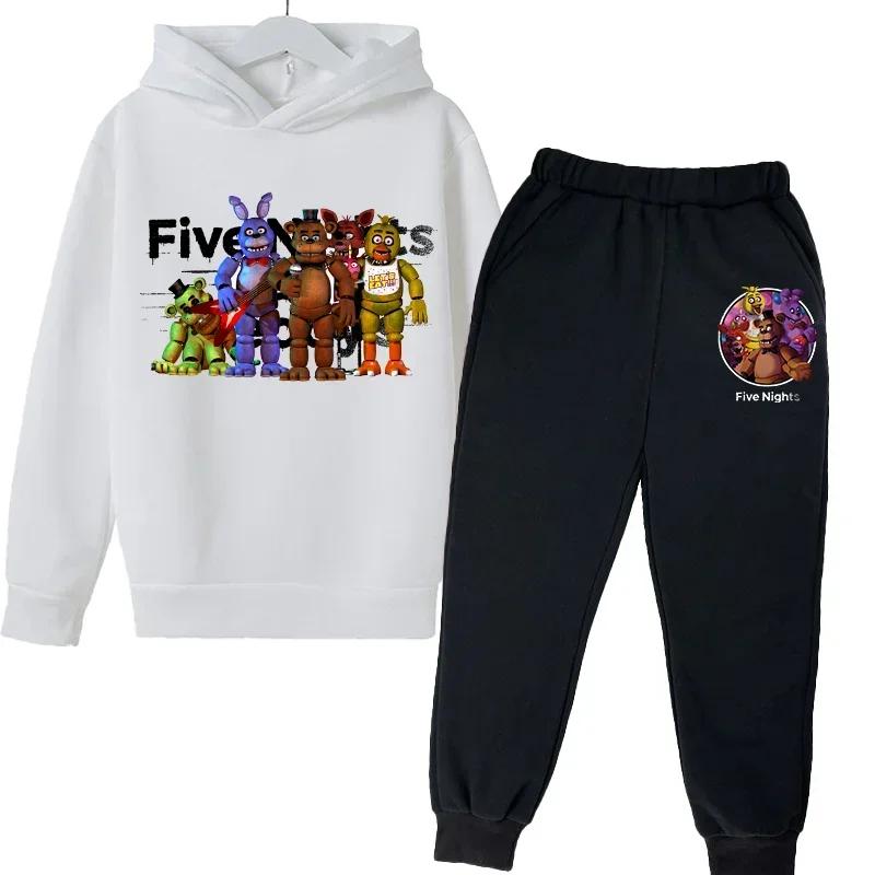 FNAF Five Nights At Freddys Sweatshirt Set Fleece Kids Sweatpants Boys Jacket Girls Clothes Spring Autumn Hoodie Birthday Gift