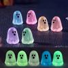Luminous 10/20Pcs Multicolor Halloween Mini Resin Ghost Glow In The Dark Miniature Ghost Figurines Tiny Ghost Ornaments