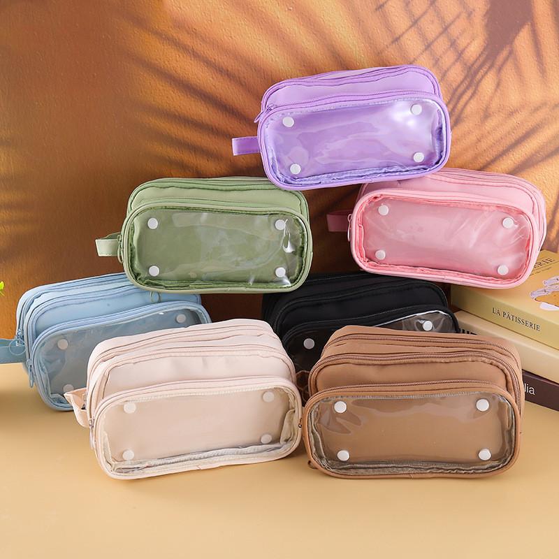 Oxford Fabric Large Capacity Pen Case With Multiple Layers For Students And Office Supplies