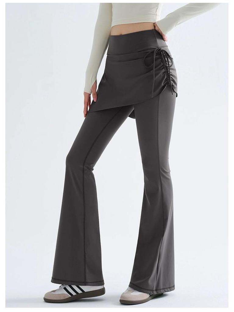 Plus Size Velvet Micro-Flare High Waist Yoga Pants for Women - Slimming Autumn/Winter Outerwear