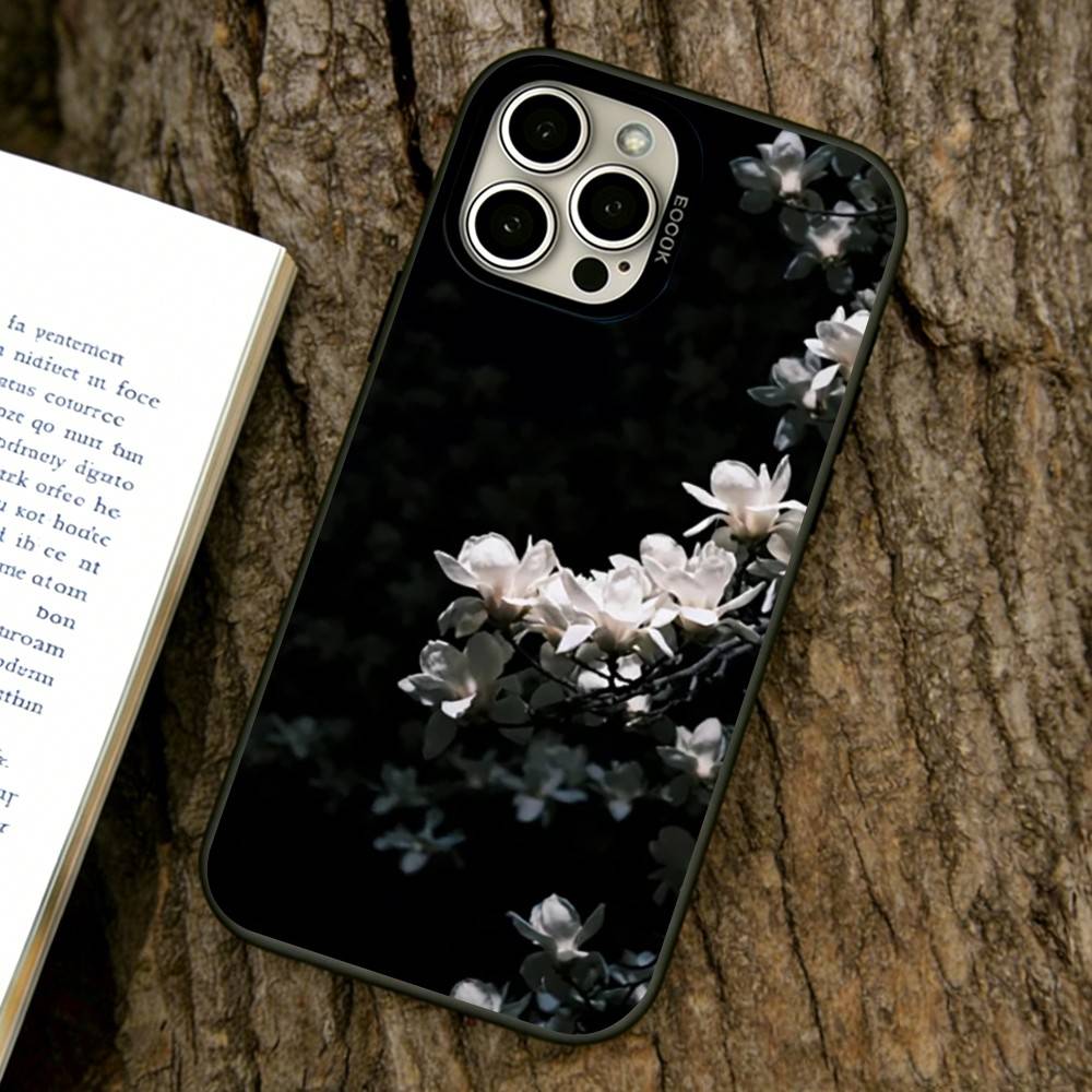Flower branch Phone Case For iPhone 17,16,15,14,13,12,11 Plus,Pro Max,XS,Colorful Silver Phone case Funda Cover