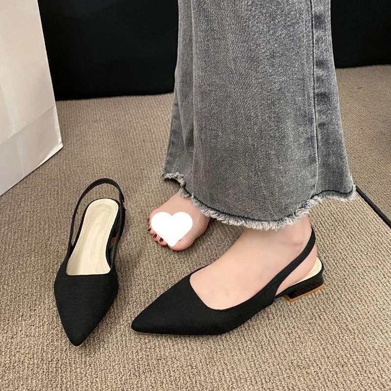 Nuovi Sandali Francesi a Punta con Tacco Grosso