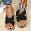 Fashion Women Slippers Open Toe Wedge Slippers 2025 New Retro Anti-slip Sandals Casual Lightweight Flat Shoes Women Home Slides Women
