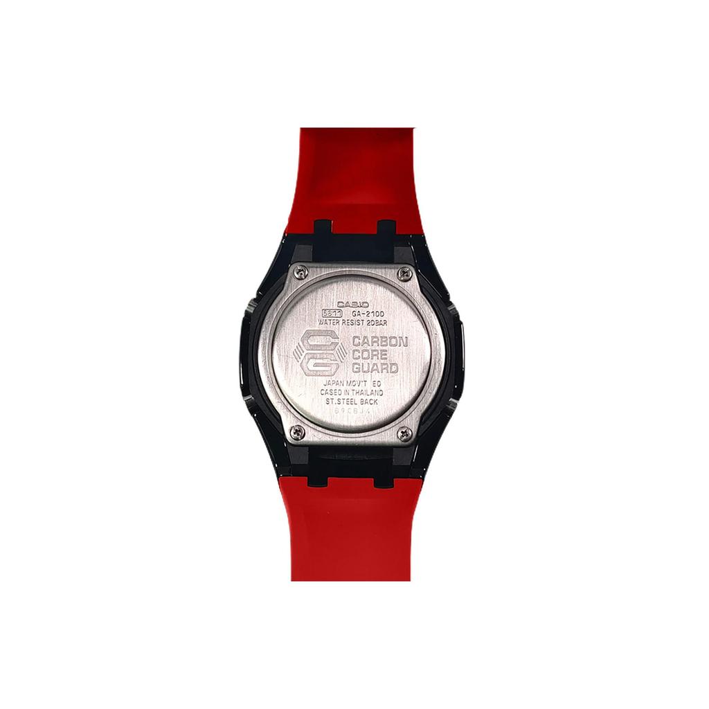 Casio Custom Collection Electronic Movement Fluoroelastomer Strap Watch Men's Watches Red Watch Dial GA-2100-4A(Watch3--)