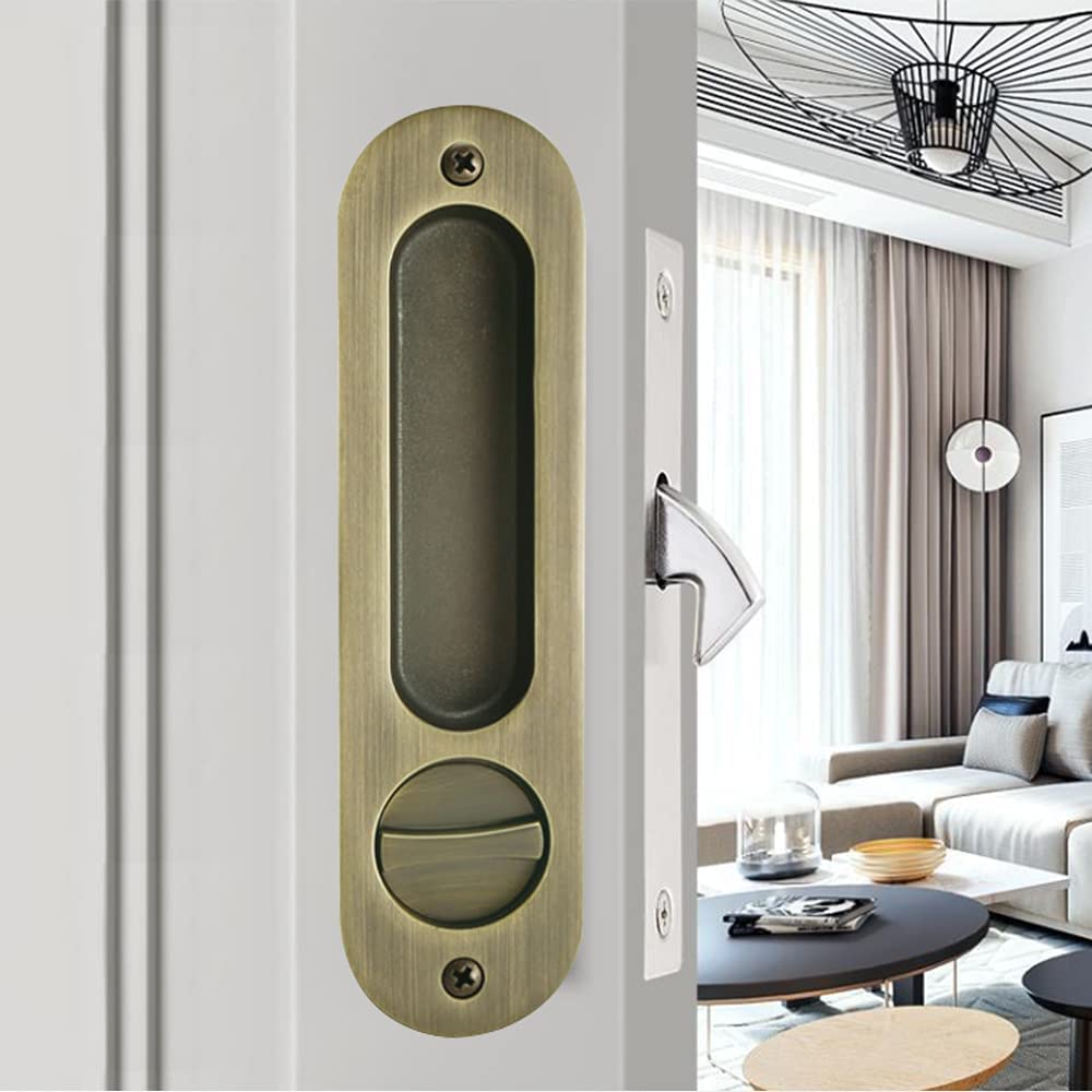 YOUTHUA Sliding Barn Door Locks Invisible Door Handle for Wooden Sliding Pocket Door Latch Furniture Hardware 17cm Door Locks