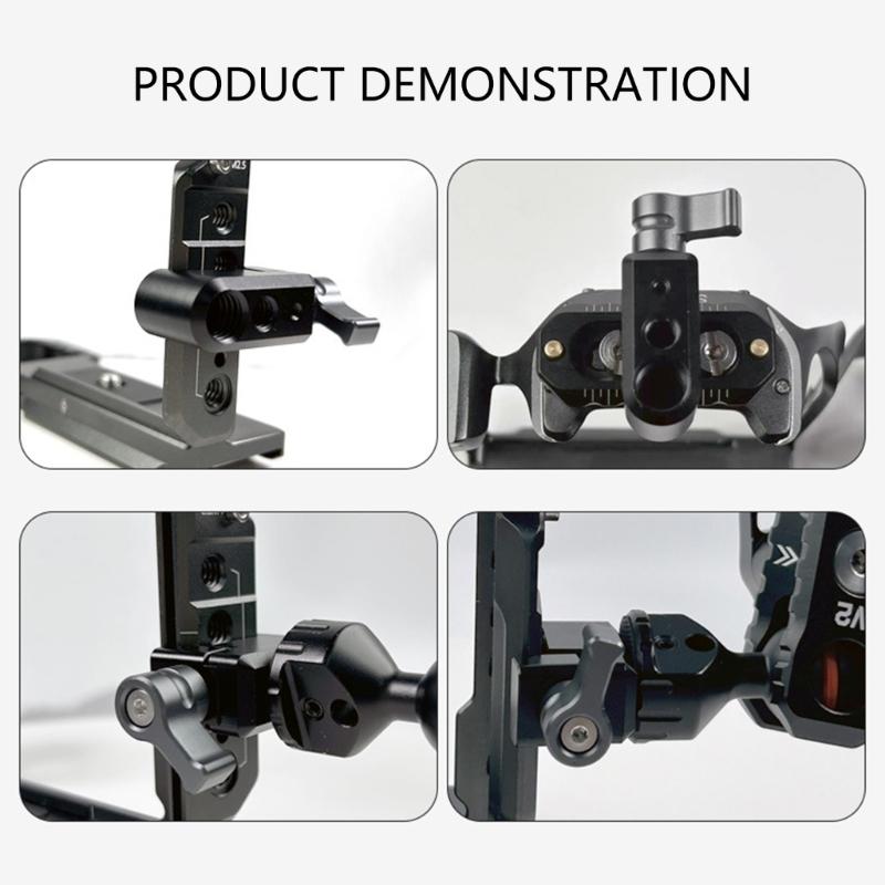 Precise Camera Rail Clamp Adapter With Double Thread Size1/4 And 3/8 Aluminum Construction For Professional Photography Gear