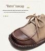 2024 Spring Women's Retro Soft Leather Casual Lace-Up Shoes